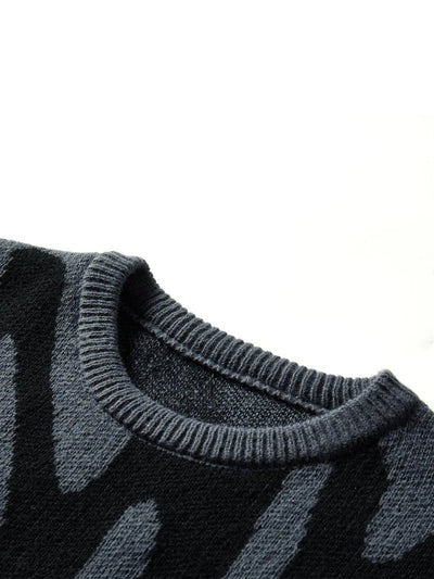 Abstract Design Oversized Wool Sweater