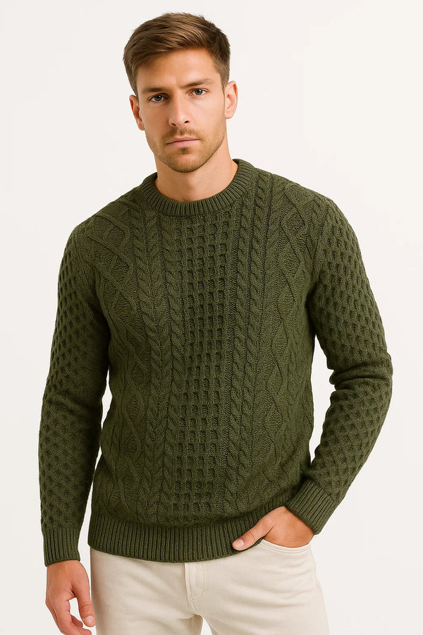 Elegant Slim-Fit Sweater with Wool Blend