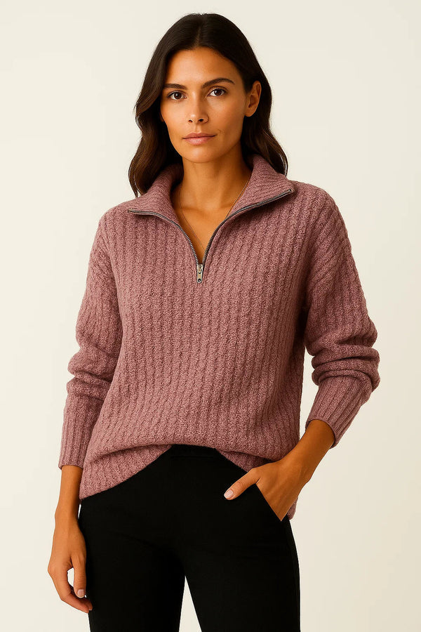 Long Sleeve Half Zip Casual winter sweater