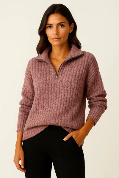 Long Sleeve Half Zip Casual winter sweater