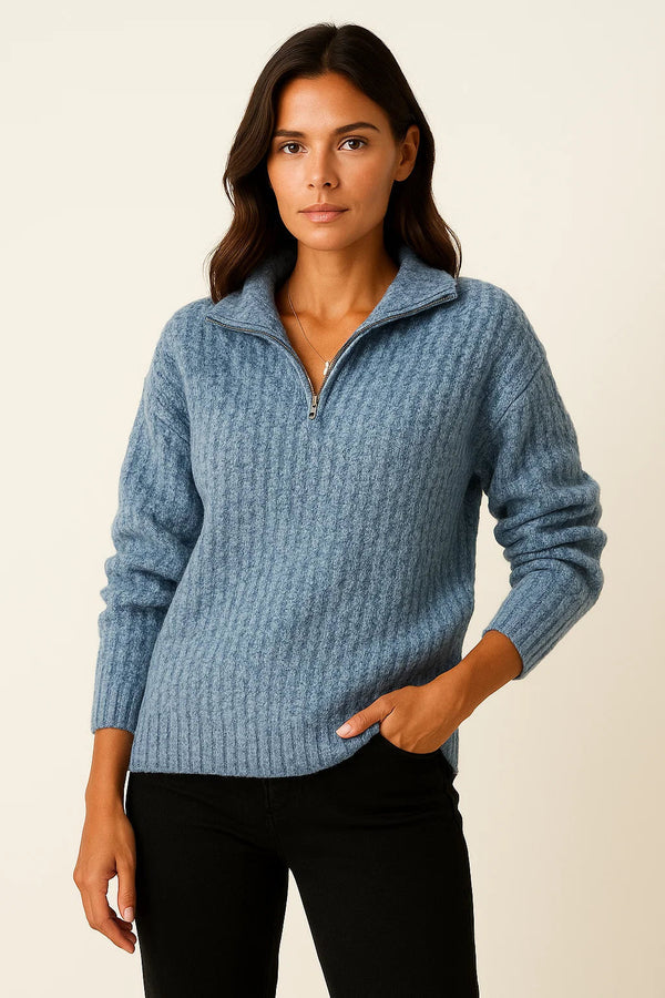 Long Sleeve Half Zip Casual winter sweater