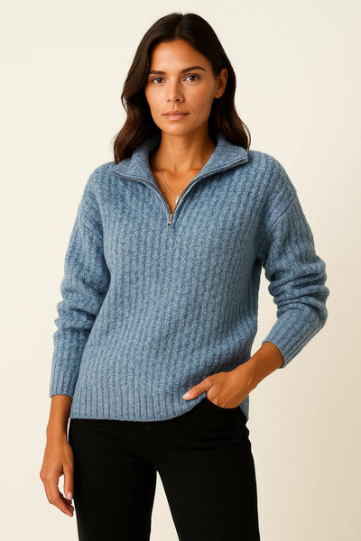 Long Sleeve Half Zip Casual winter sweater