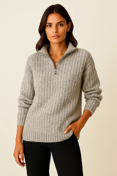 Long Sleeve Half Zip Casual winter sweater