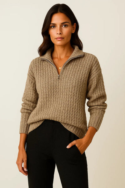 Long Sleeve Half Zip Casual winter sweater
