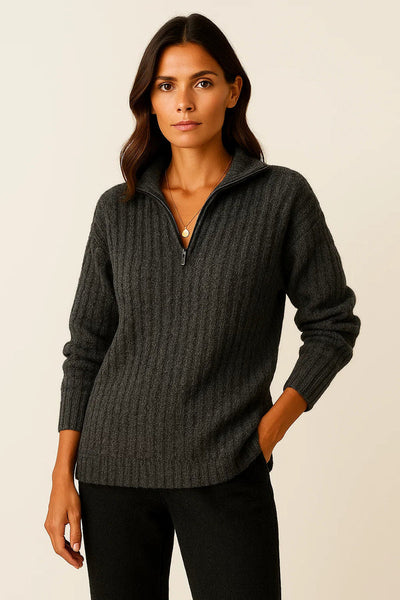 Long Sleeve Half Zip Casual winter sweater