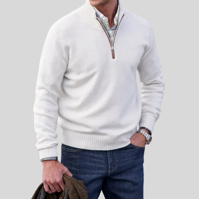 Front zipper Turtleneck Zip-up Sweater