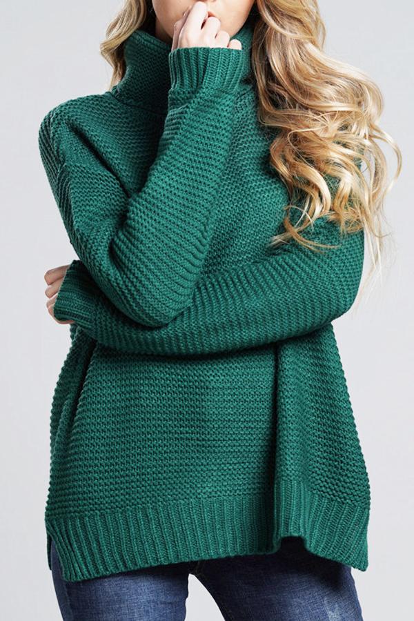 Stylish Long Sleeve Chunky Knit Sweater