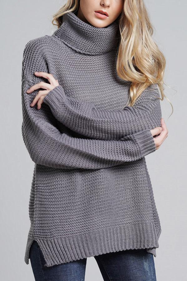 Stylish Long Sleeve Chunky Knit Sweater